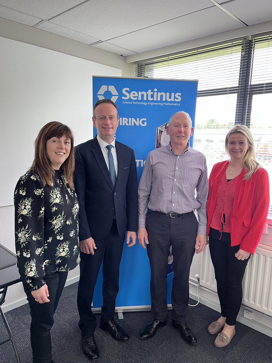 ManufacturingNI's tweet photo. Great to visit @SentinusNI and hear of their amazing work with every local school, all ages, in inspiring the future engineers through STEM but deeply concerned that, like others, they’re just being cast aside in funding cuts. 

So much damaging being done to all our futures. https://t.co/L9ohxcxDti