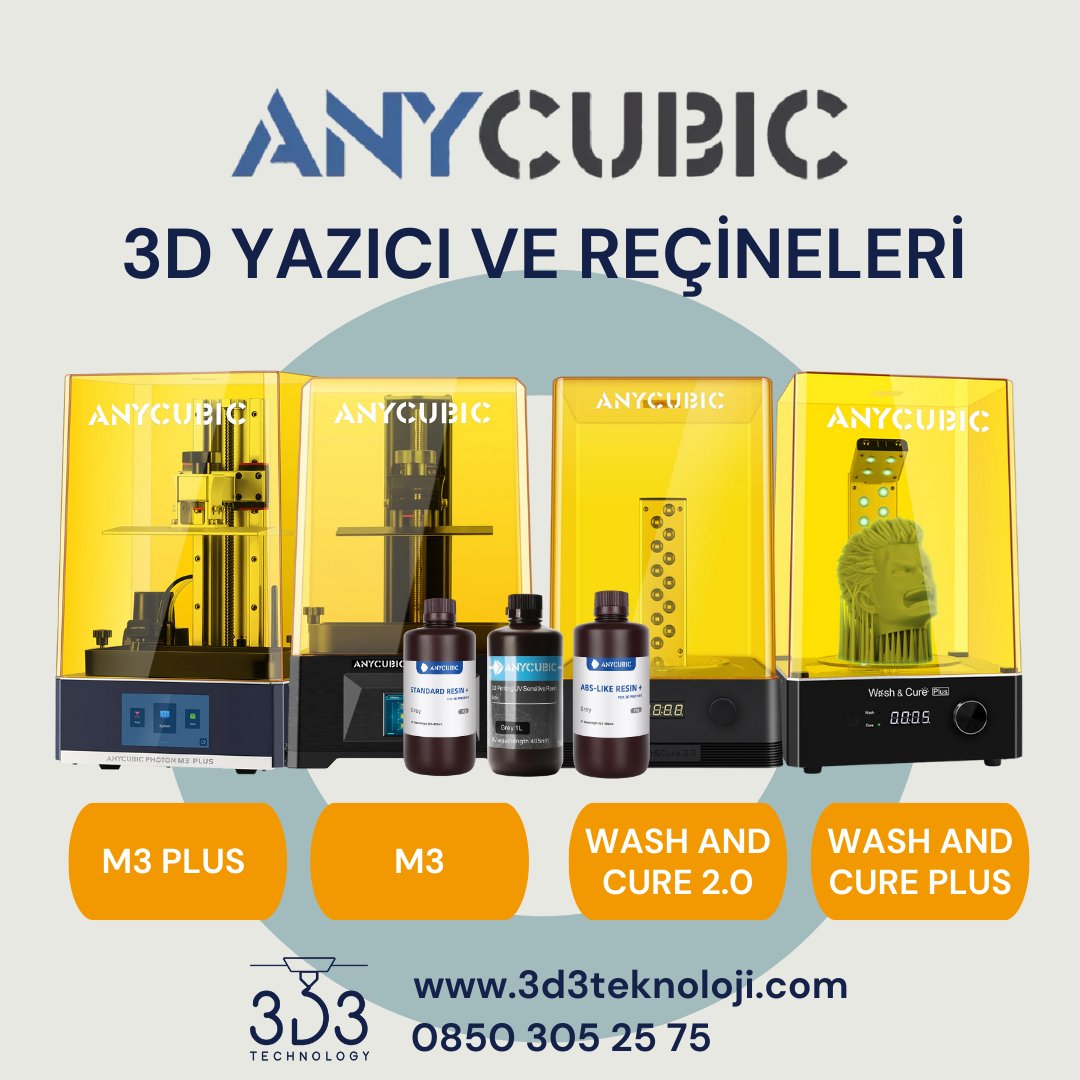 Anycubic reçineli 3D yazıcı, yıkama ve kürleme makineleri ve reçineleri 3D3 Teknoloji'de! Kampanyalı fiyatlar sizleri bekliyor. Stoklarımız tükenmeden sipariş vermek ve kampanyalı fiyatlardan faydalanmak için hemen bize ulaşın!

🌐 3d3teknoloji.com
📞 0850 305 25 75