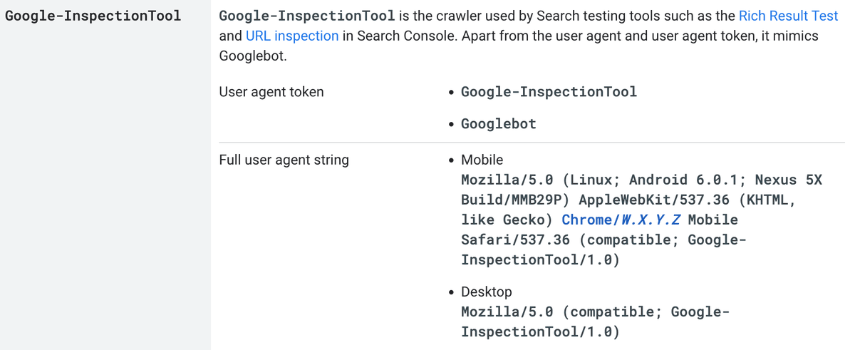 Google added a new Googlebot - Google-InspectionTool user agent to the list of Google crawlers seroundtable.com/google-adds-go… via <a href="/johnmu/">John 🧀 ... 🧀</a>