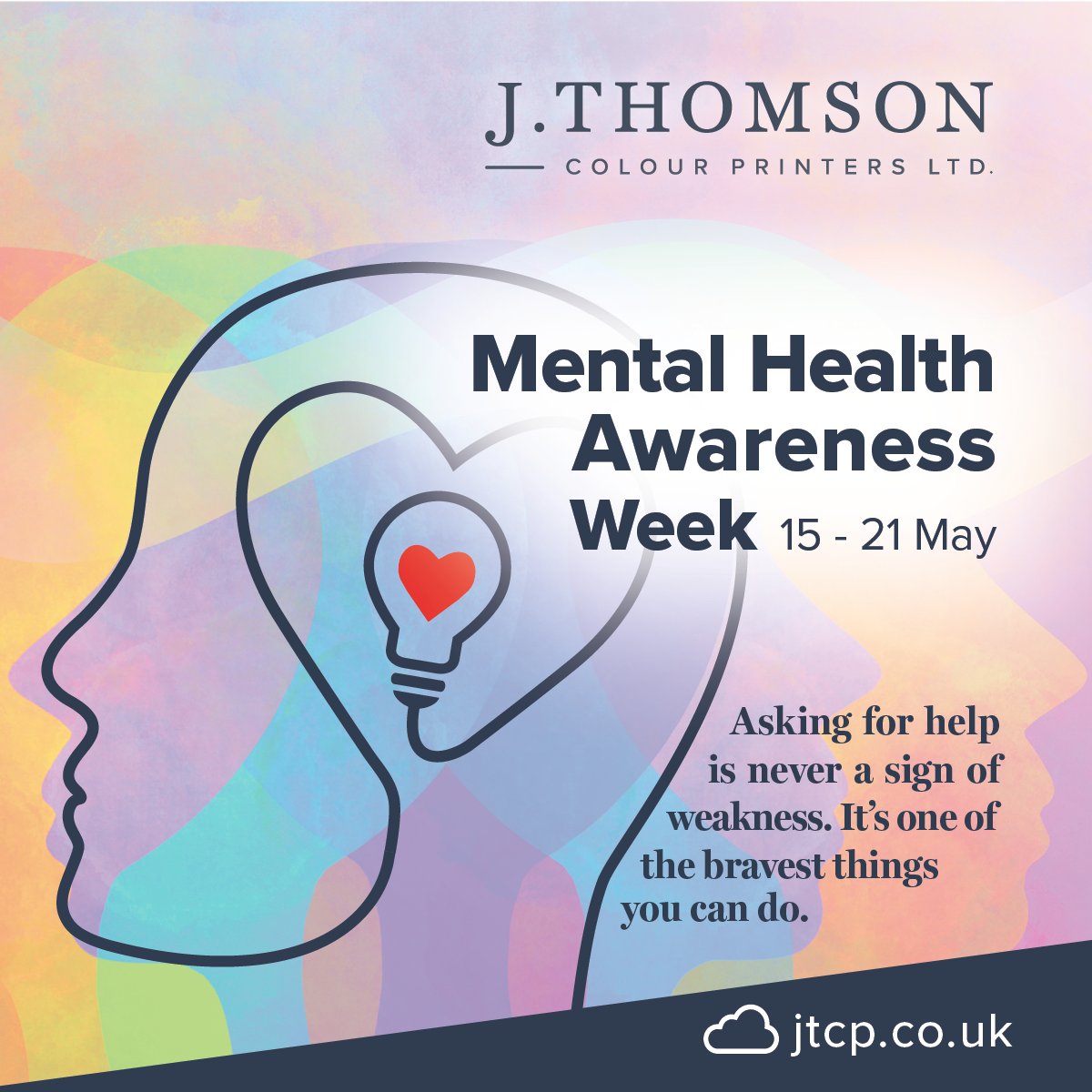 Mental Health Awareness Week 15th - 21st May
#jtcp #cmyk #print #mentalhealth #mentalhealthsupport #mentalhealthweek #endthestigmaofmentalhealth #mentalwellness #mentalwellbeing