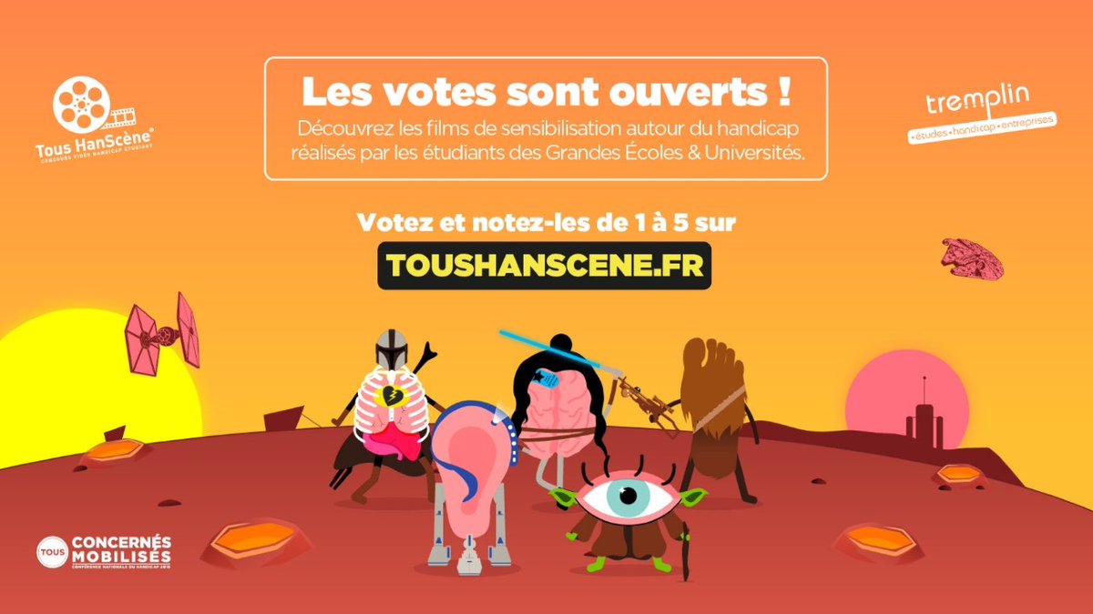 CONCOURS #TousHanscene🏅
@YnovCampus répond présent pour sensibiliser autour du #handicap.
2 films réalisés par les étudiants ont besoin de votre soutien. 
Pensez à voter pour « HANDICITY » & « SMOKE AND MIRRORS » !

Films & Votes👉bit.ly/3IFBaBV