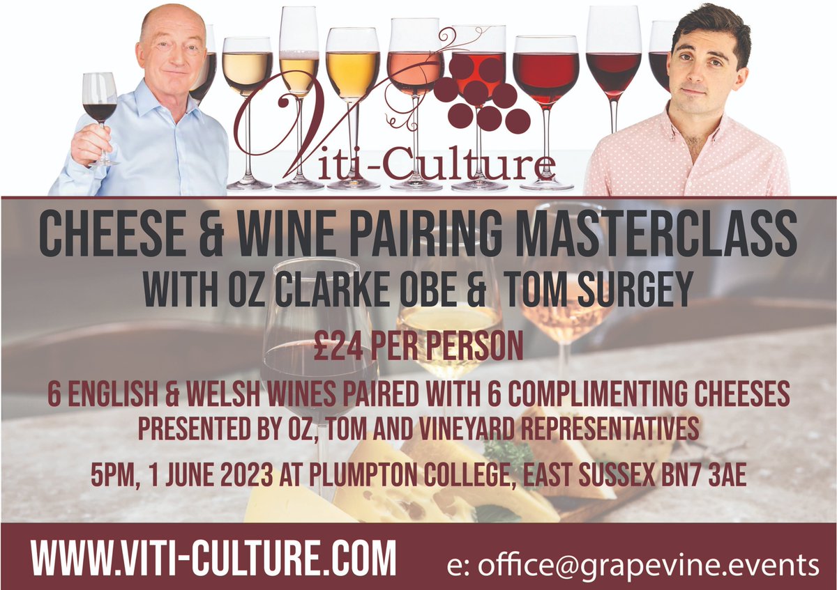 Why not conclude your day at Viti-Culture with this exclusive masterclass at 5pm that pairs 6 English and Welsh wines with 6 English cheeses selected by the Head Sommelier at @TheCheeseSoc for just £24 per person? Read about it in the SHOW PREVIEW! viti-culture.com