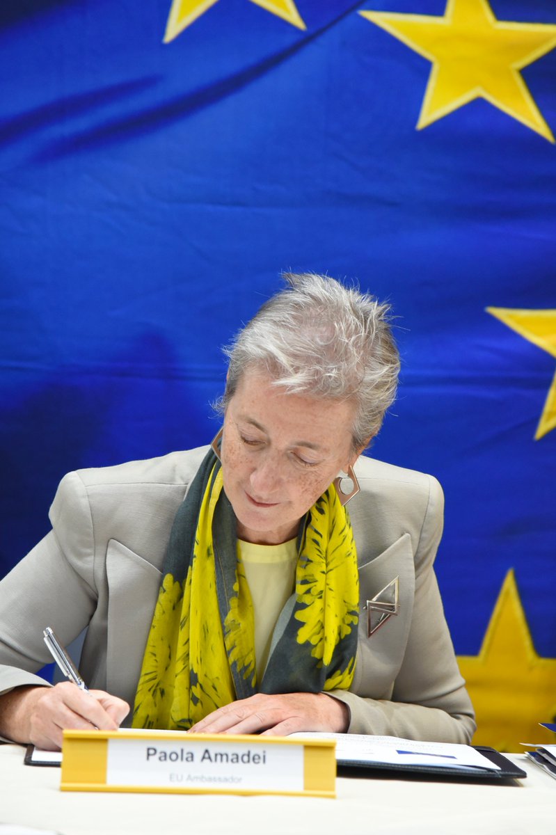 EUinLesotho's tweet photo. Continuing #EuropeMonth celebrations, the EU and the Lesotho Government jointly launched three new cooperation programmes to support renewable energy, social protection, and inclusive governance in Lesotho. 
#GlobalGateway
#TeamEurope https://t.co/IJDD13Zeyw