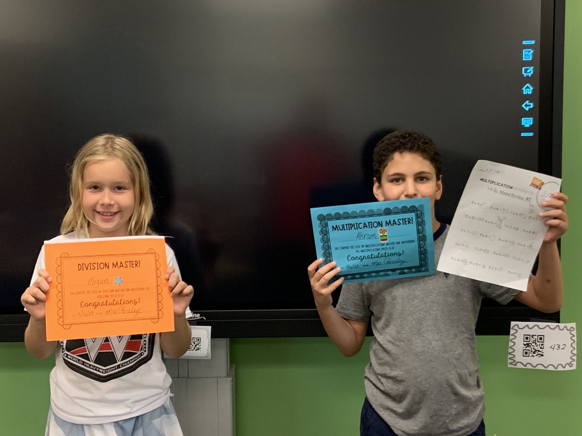 Division Masters are getting it done! We also had a Multiplication Master! These kiddos are ready for 4th grade! #InspireExcellence ⁦<a href="/WGESdragons/">Walnut Grove ES</a>⁩