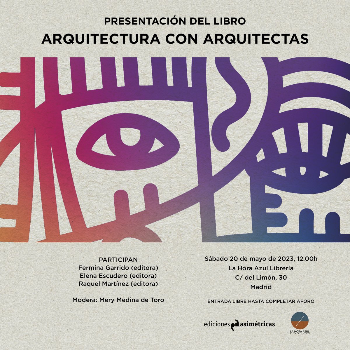 Este sábado día 20 a las 12:00 se presenta en la @LaHoraAzulLib el libro 'ARQUITECTURA CON ARQUITECTAS' editado por las profesoras del @MUA_URJC y de @arqurjc @rqlmartinez @ferminagarrido y Elena Escudero