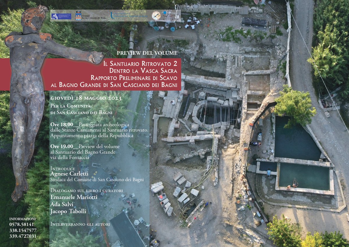 UcvsNews's tweet photo. Pronto il volume "Il Santuario Ritrovato 2" dopo gli straordinari rinvenimenti dell’ultima campagna di scavo archeologico del 2022 al “Bagno Grande” di San Casciano dei Bagni. Presentazione in anteprima il 18 e 19 maggio 2023 https://t.co/ZcJ3f23xS5