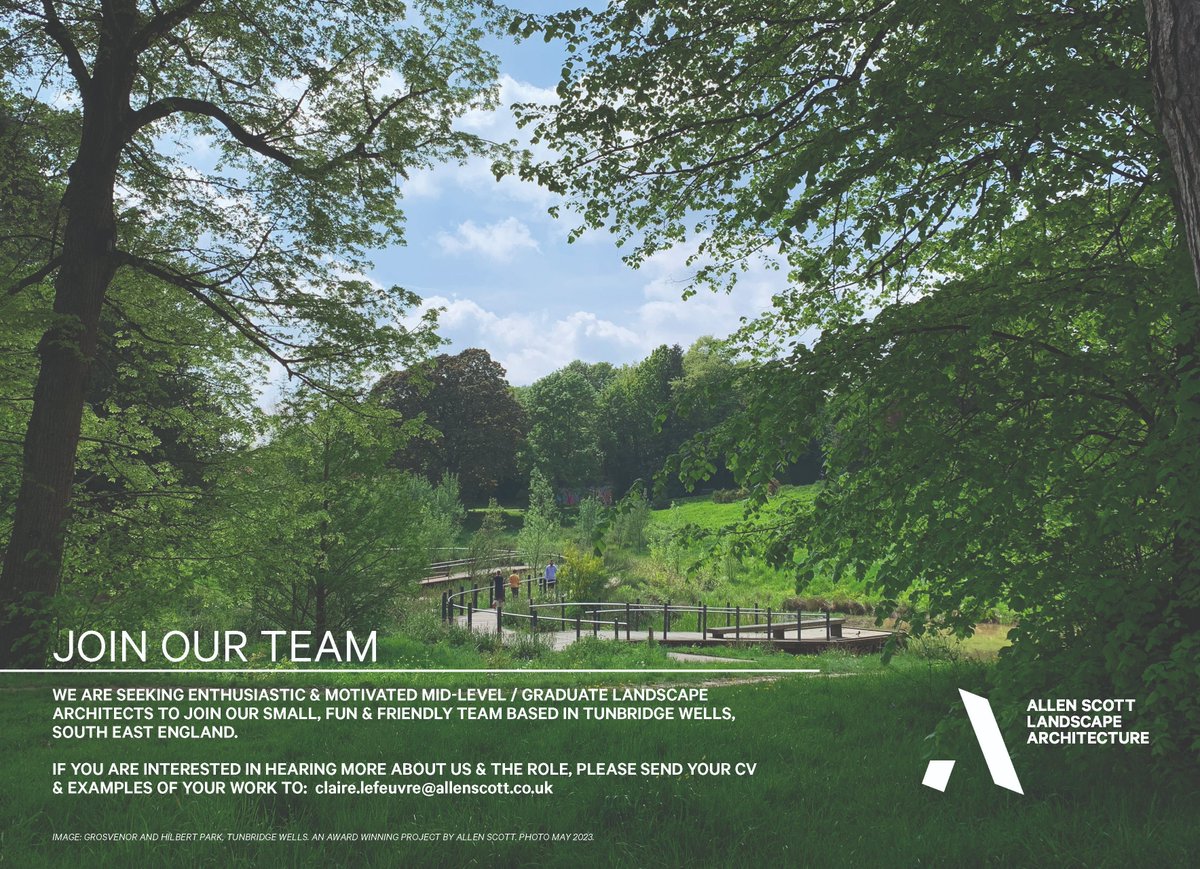 We are hiring!

#chooselandscape #landscapearchitecture #hiring