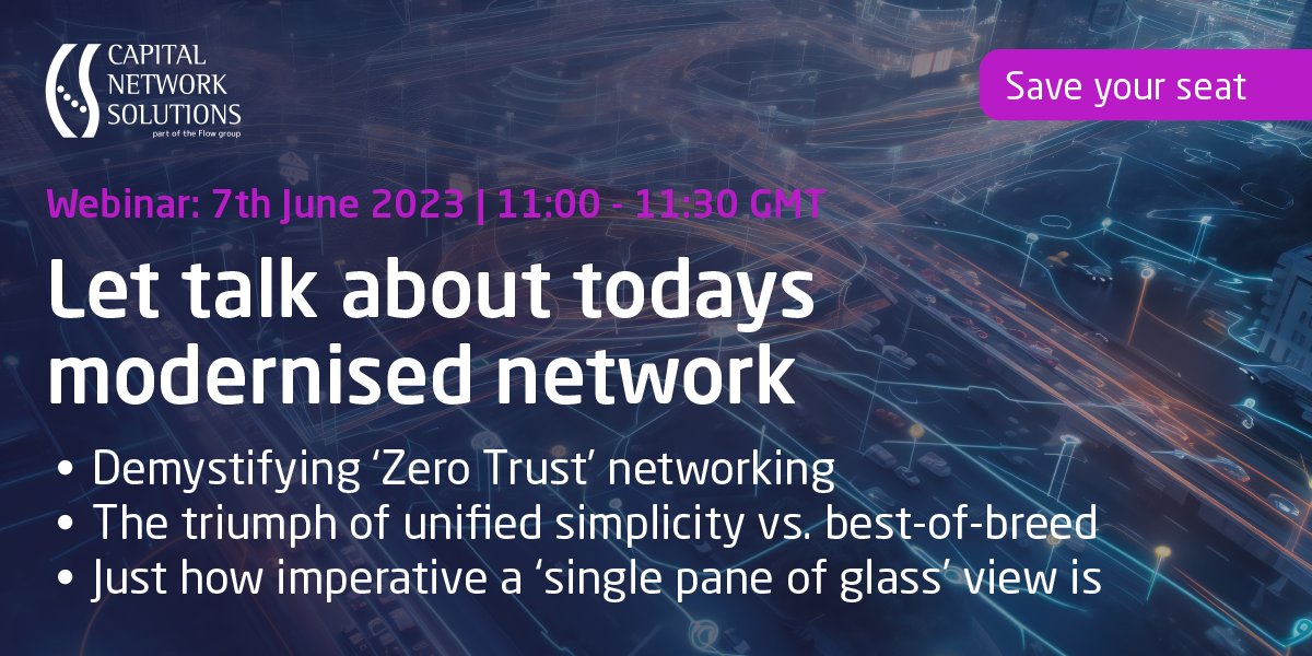 CapNetSols's tweet image. With complexity being the enemy of security, how does a network with complex demands, stay simple and secure? Come and join us at our educational webinar! Register 👉hubs.ly/Q01Q8SPZ0
#webinar #networking #network #zerotrust