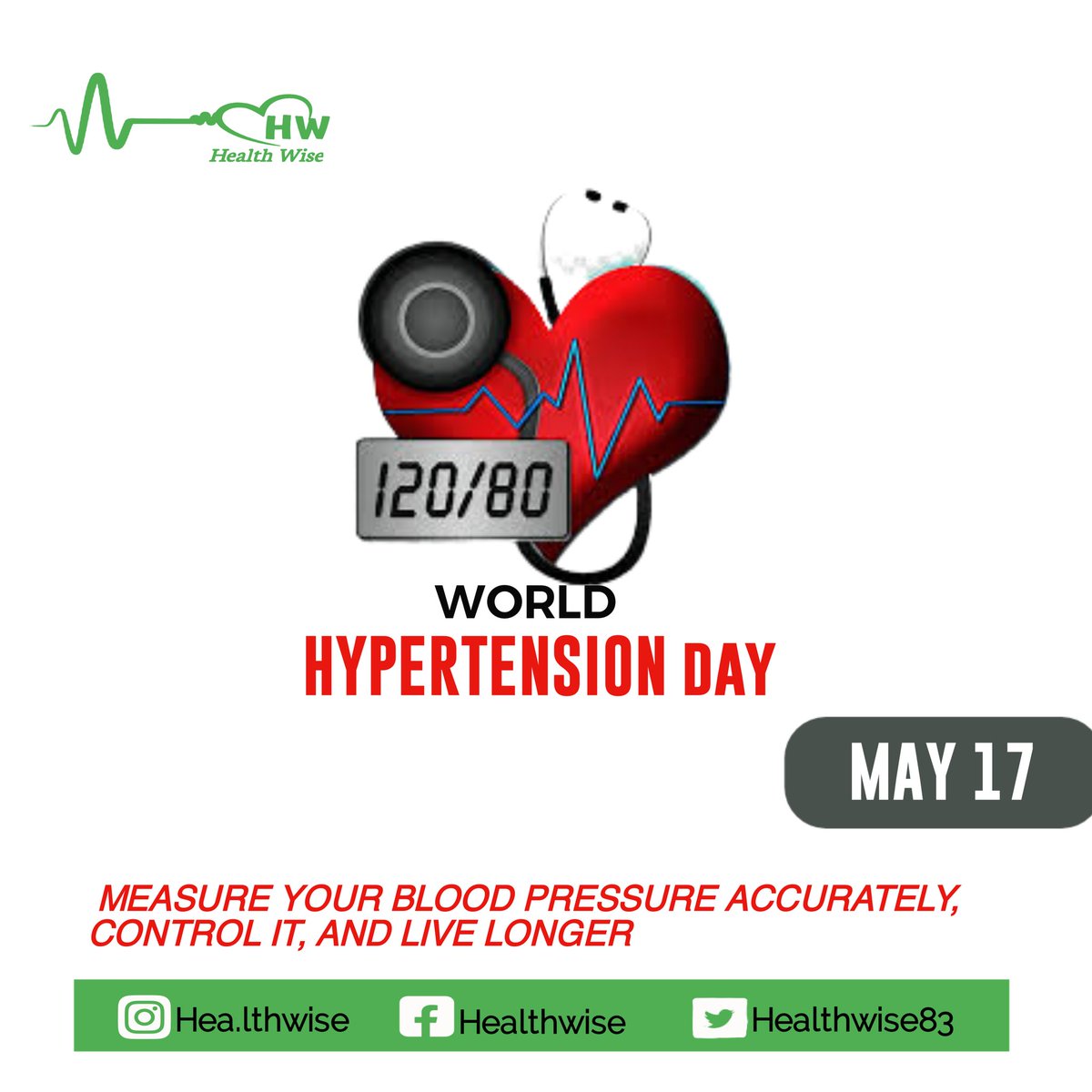 Healthwise83's tweet photo. Hypertension Day is observed on May 17 every year to raise awareness about hypertension or high blood pressure, its consequences, and preventive measures

@WHO
@WHONigeria
#worldhypertensionday23 
#WHO
#NCDC
#Healthwise https://t.co/RhrEu3V5Eh