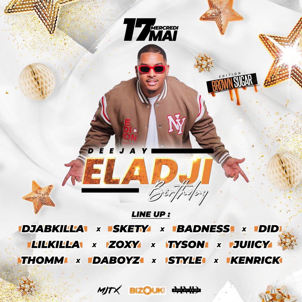 🎂🎂 <a href="/Djeladji/">Le mercenaire de l’espace</a> BIRTHDAY 🎂🎂
Rdv ce Mer 17 Ma‼️
Édition BROWN SUGAR au Palmier D’or
<a href="/DjTysonShow/">Dj Tyson aka The Voice</a> <a href="/DjDaboyz/">Dj Daboyz</a> <a href="/djdidofficial/">Dj Did</a> <a href="/DjSkety/">DJ Skety</a> <a href="/djabkilla/">Eagle ᡕᠵ᠊ᡃ່࡚ࠢ࠘ ⸝່ࠡࠣ᠊߯᠆ࠣ࠘ᡁࠣ࠘᠊</a> <a href="/DjLilKilla1/">Dj Lil’Killa</a> <a href="/DjBadnessParis/">DJ BADNESS</a> <a href="/djstylemix/">DjStyleTheFuture</a> <a href="/DjThomm/">Dj thomm</a> <a href="/DJJUIICY/">DJ JUIICY</a> <a href="/kimkimbersoiree/">Mjtx Events</a> 
my.bizouk.com/caribbean-pres…
Infoline et résa: 06.65.10.85.10 📞