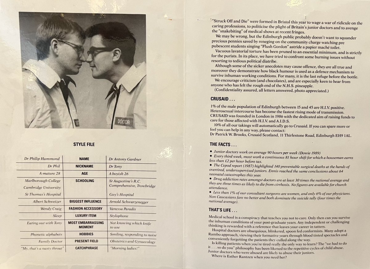 drphilhammond's tweet image. And for those true Struck Off &amp;amp; Die fans, here’s our programme from 1990. We demanded more doctors, safer working conditions, better training &amp;amp; more than £2 an hour for overtime. We even referenced our examples of patient harm. 33 years later &amp;amp; @BMA_JuniorDocs want much the same.
