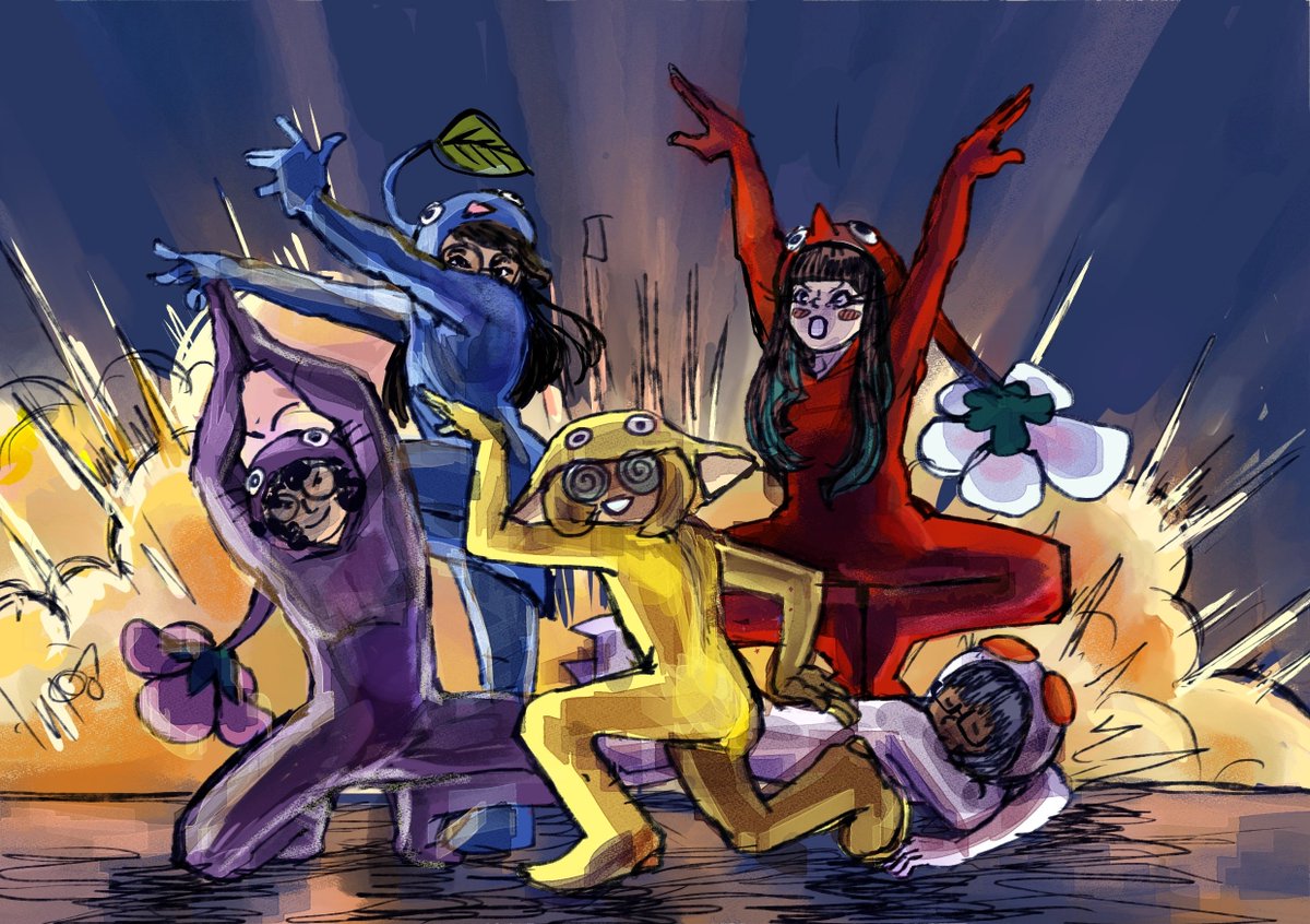 quynhwuwupr's tweet photo. Me and the besties as picked men rangers
Purple is pie, white is shio, red is Luci, and yellow is spoon. I am blue
#Pikmin #PowerRangers #supersentai #pose #explosion #Tokusatsu #drawings #ArtistOnTwitter #MayDay #besties #printab https://t.co/8uScr9KnwZ