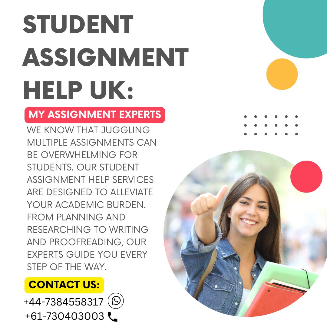 sammartina004's tweet image. We know that juggling multiple assignments can be overwhelming for students. Our student assignment help services are designed to alleviate your academic burden.#assignmenthelpservice #assignment #assignmenthelp #education #university