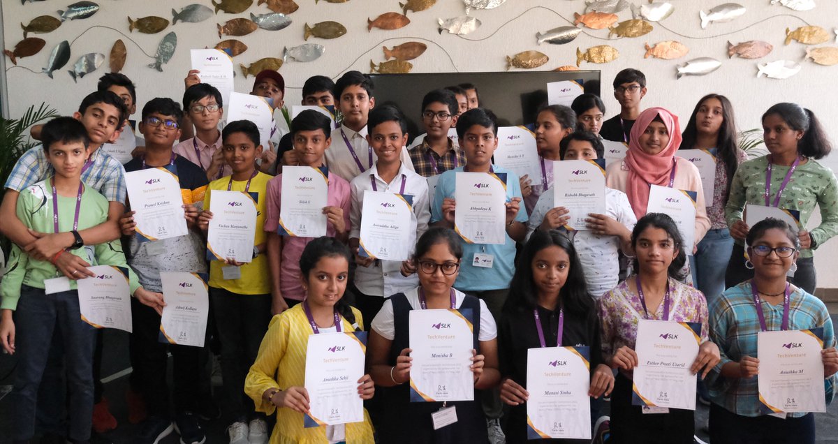 SlkSoftware's tweet photo. We successfully concluded a TechVenture program! #SLK takes pride in nurturing the next generation by fueling their curiosity about the life of IT employees. The program included team-building activities, games, yoga, and much more! #TechVenture   #CorporateExcellence #lifeatSLK https://t.co/2zwBcd6kjS