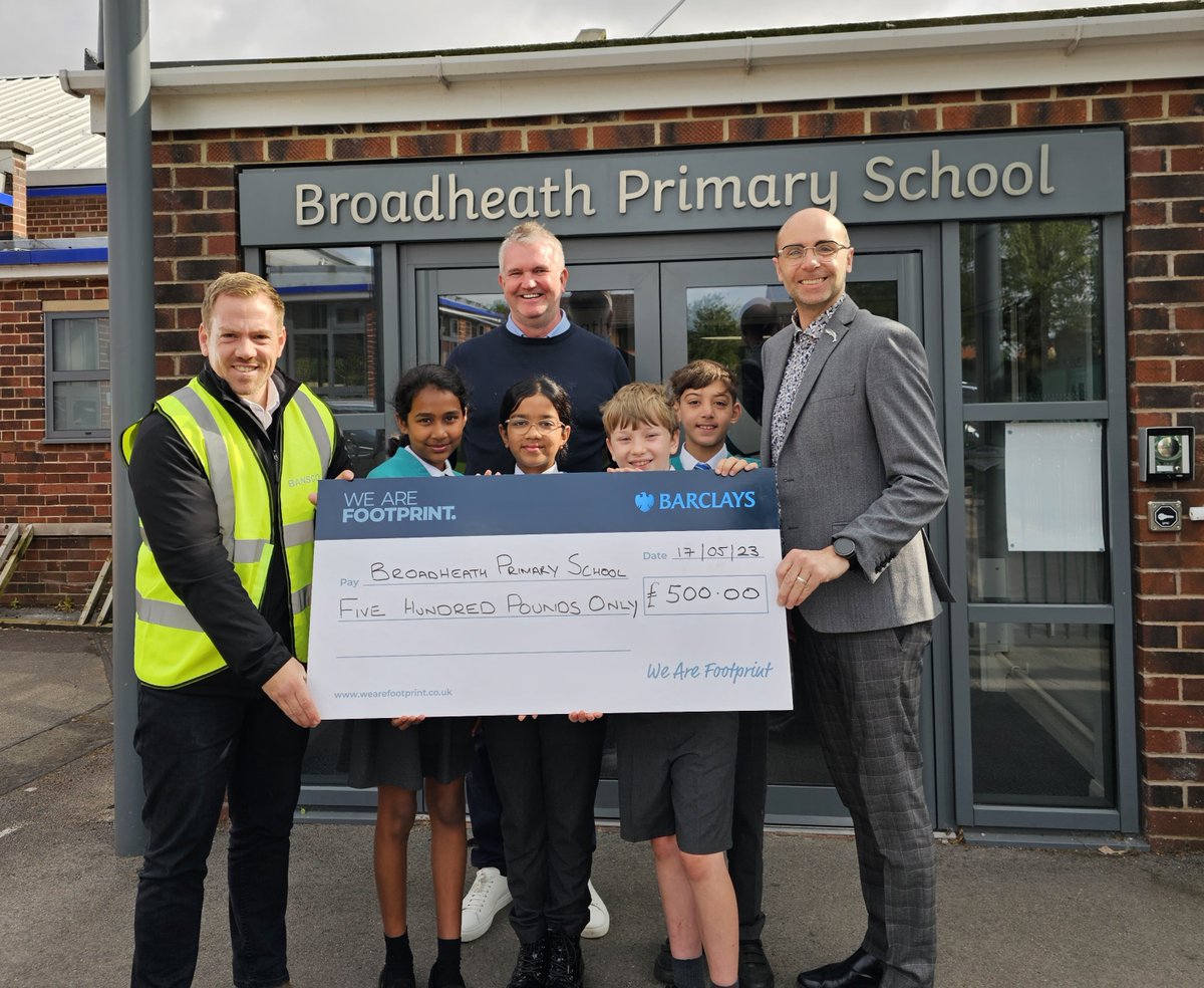 We are delighted to have been awarded a cheque for £500 from Stephen Carr at 'We are Footprint' to be spent towards the purchase of more books for school. @_WeareFootprint