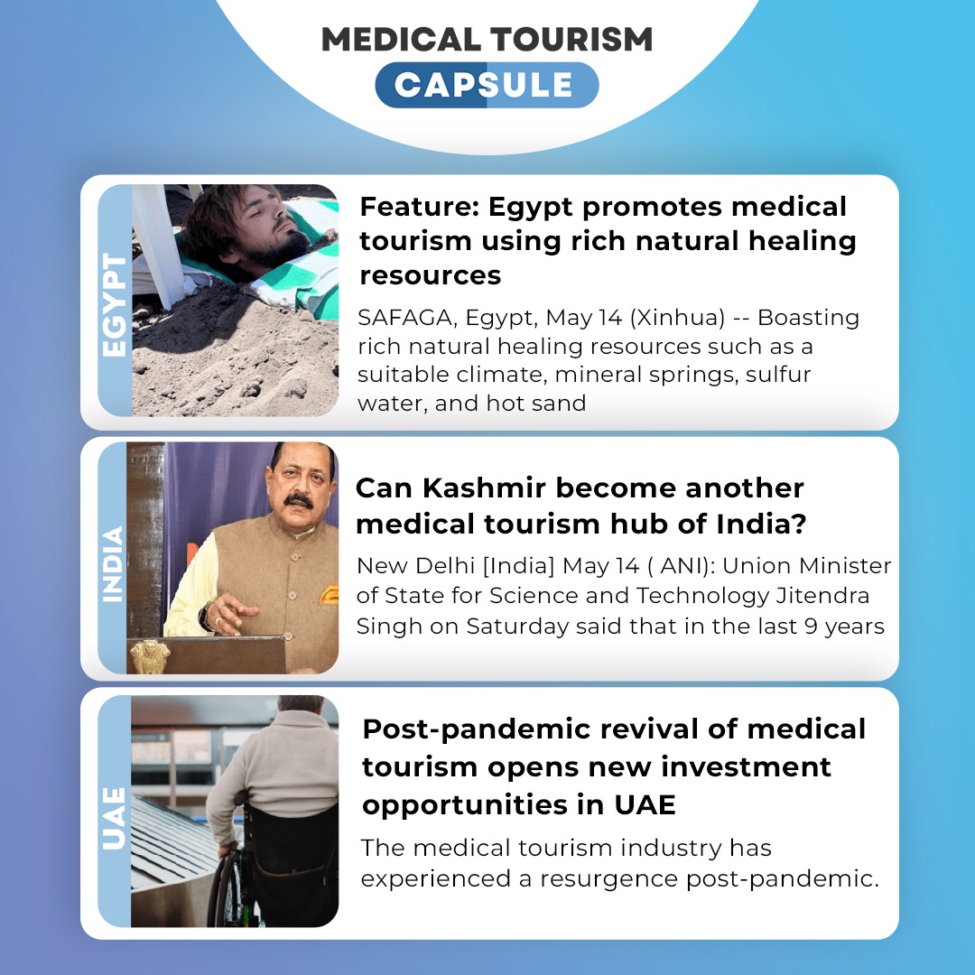magnusmedi's tweet photo. Medical Tourism Capsule - Edition: 26th April 2023 Industry Updates to stay informed about current happenings and upcoming events in Medical Value Travel, powered by SimplifyMVT.
Read the full newsletter here : https://t.co/m5Amx4Krrw https://t.co/gJ3UvPOIUJ
