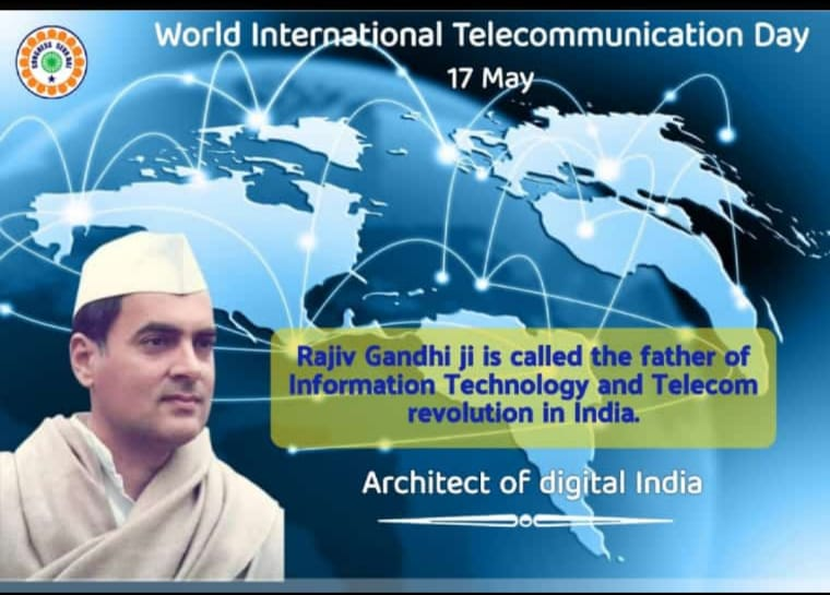 On #WorldTelecommunicationDay, Let’s honor the immense influence of communication & pay homage to former Prime Minister Shri #RajivGandhi Ji, the visionary behind India's telecom revolution.