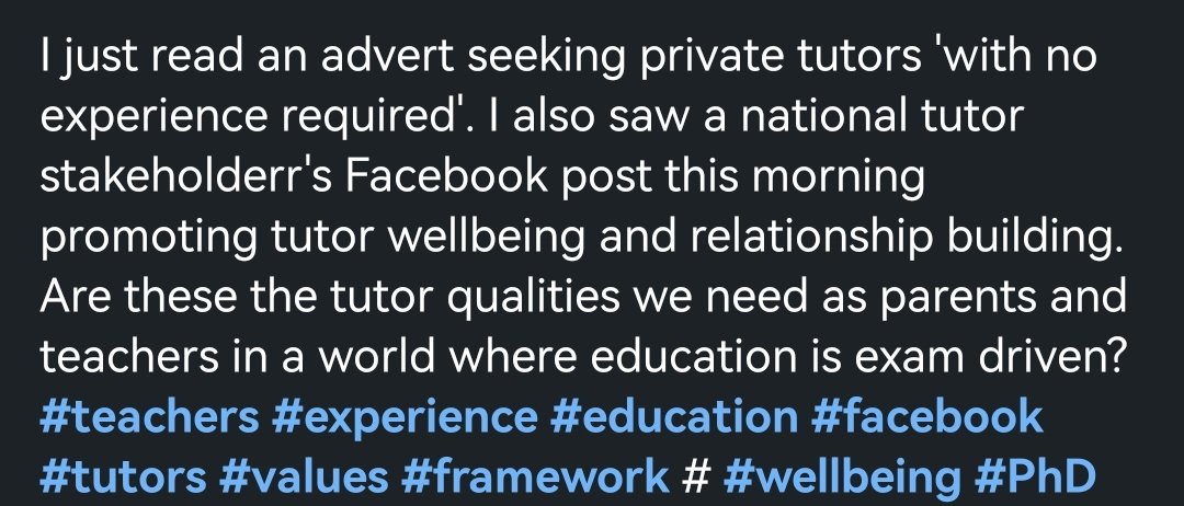 #teachers #experience #education #facebook #tutors #values #framework #wellbeing #PhD #privatetuition #nationalgrades #parents #students