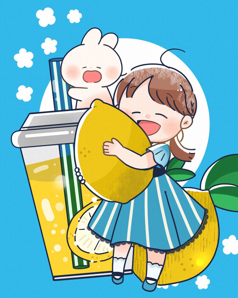 急な暑い日に、おつかレモン🍋
#Illustration ＃ゆるいイラスト https://t.co/jaczObodtG
