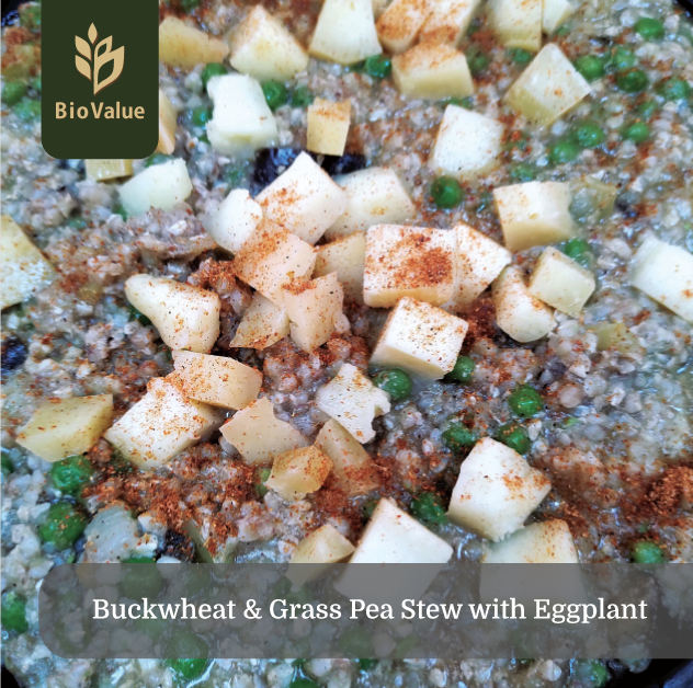 BiovalueProject's tweet photo. 🍲 #Recipeoftheweek: Buckwheat &amp; Grass Pea Stew with Eggplants
🟢 Try out our healthy and tasty recipe for Buckwheat &amp; Grass Pea Stew with Eggplants: https://t.co/j0skYIDzDi
#agrobiodiversity #underutilzedcrops #crop #recipes #fork2farm #food https://t.co/tI5V892uYk