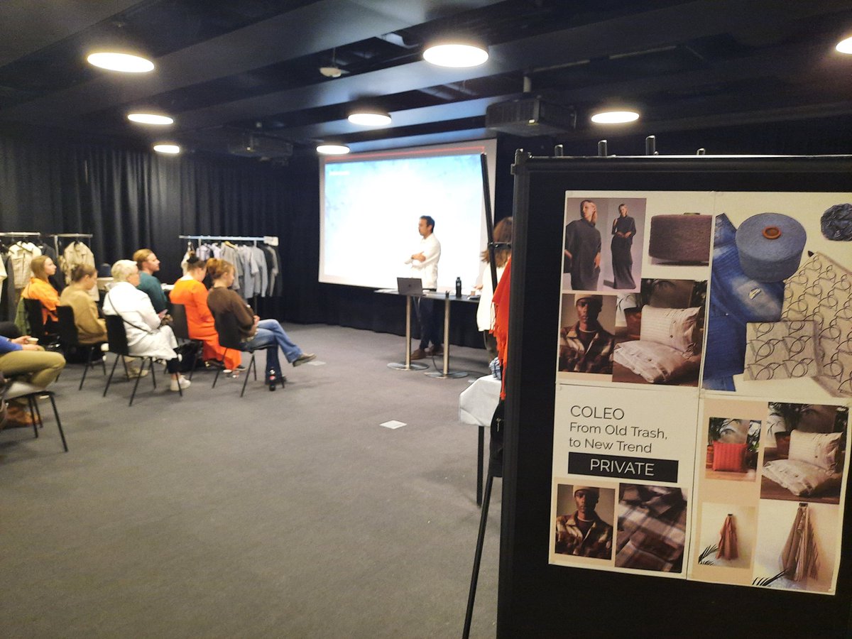 Our pop-up showroom at Oodi Kuutio with <a href="/Coleo/">jose  aguilar</a> + #lsjh #textiletotextile the time of recycled yarns, fabrics and textile products is now!