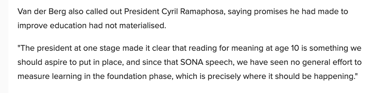 Prof Servaas van der Berg highlighting the lack of progress since President Ramaphosa announced reading as 'national priority' in 2019. #PIRLS2021

news24.com/news24/southaf…