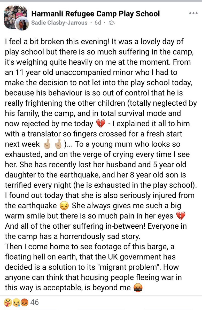 Wilderauthor's tweet photo. #refugees #Truth Life in a camp as a refugee. From someone who knows. Not a Sun reader or a Tory.
These are not the people to fear. It is the ones In government who cause you to suffer!
What the Tories are doing to demonise the desperate is wicked! #ToryFascists #ToryHell https://t.co/3S3kShsUKA