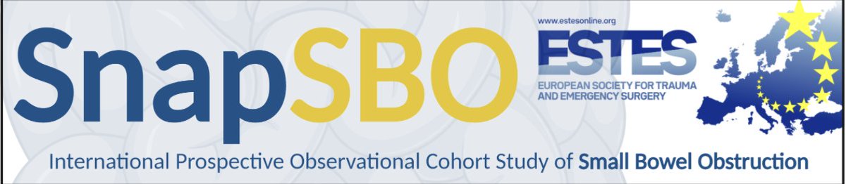 estesonline's tweet photo. SnapSBO is a international non-randomized time-bound prospective observational cohort study sponsored by ESTES addressing the epidemiology and management of Small Bowel Obstruction.
https://t.co/TEd7XkGub8 https://t.co/b1DfZyY3MV