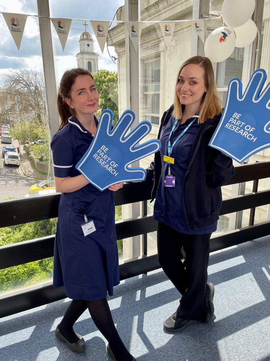 UHSx_Research's tweet photo. Two members of the Oncology &amp; Haematology research team @UHSussex celebrating #ICTD2023 &amp; #NHS75 - Cancer Research has made such significant steps forward in treatment and early diagnosis, improving outcomes for patients #ShapeTheFuture https://t.co/iQV2slLU4m