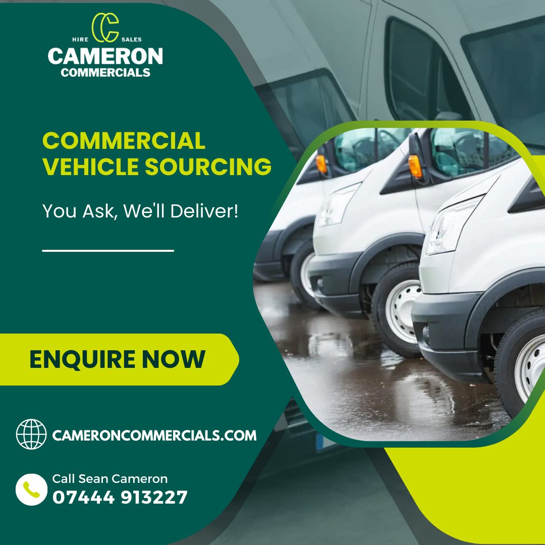 With years of experience and a trusted network of dealers and manufacturers, we'll find the vehicle you need at the best price. 💯

Complete our short #vehiclesourcing form below and leave the rest to us. 👇

🌐 cameroncommercials.com/vehicle-sourci…

#vansales #vehicleleasing