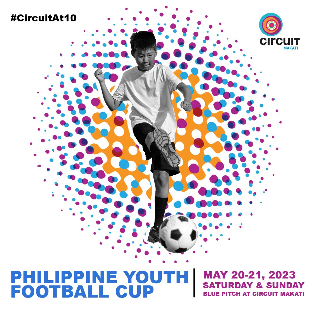 Makatizens, let's kick off summer with Manila Youth Football League's Philippine Youth Football Cup happening this weekend, May 20-21, 2023 at the Blue Pitch, Circuit Makati! See you there! 🏈

#CircuitAt10 #CircuitMakati
#ITAllHappensInMakati
#MakeItHappen #MakeItMakati