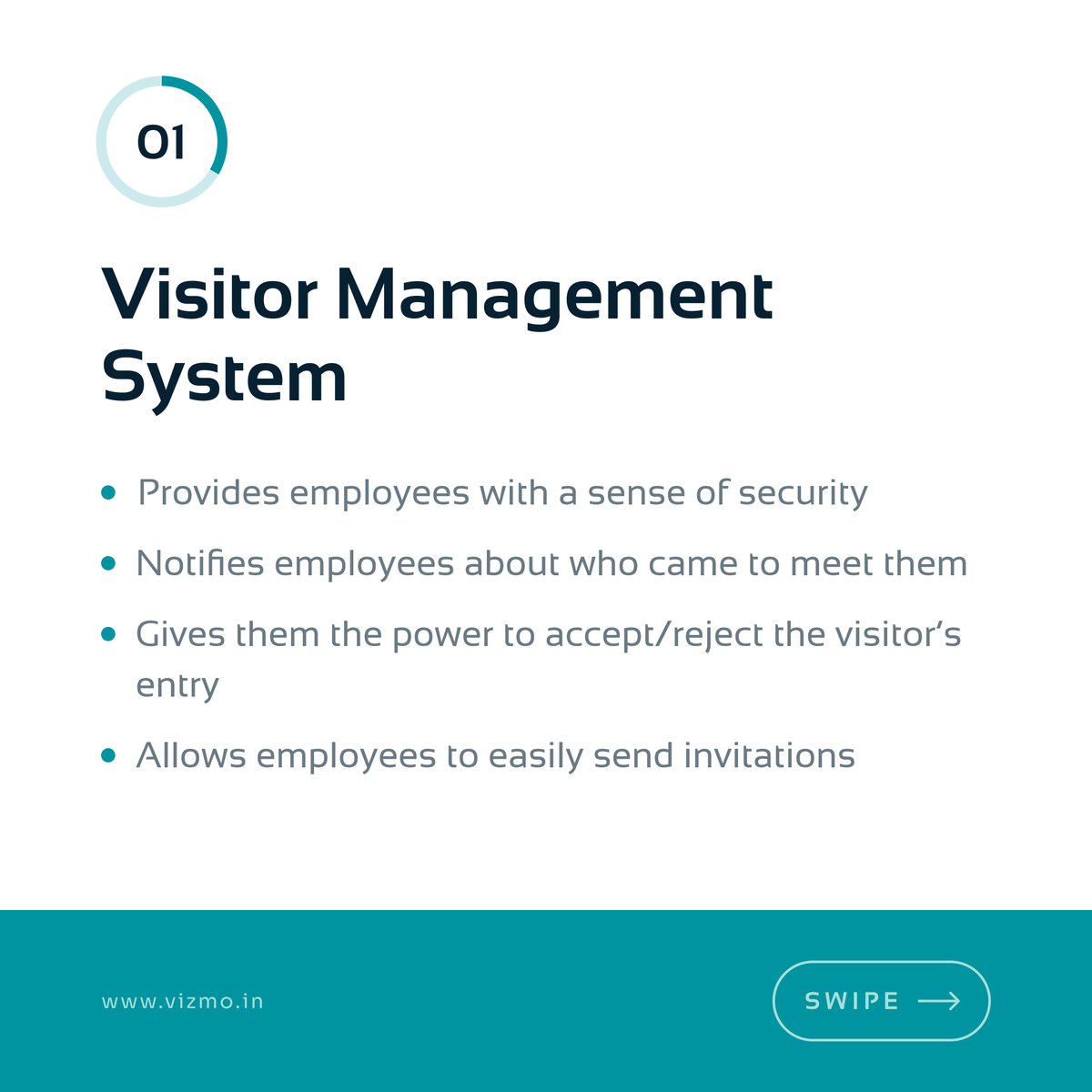 Vizmo_VMS's tweet image. Did you know the right set of #WorkplaceSolutions can make your employees feel empowered, and increase their productivity? Visit the link to read our blog on how to empower your employees with the right workplace solutions: zurl.co/l1Pn 
#Vizmo