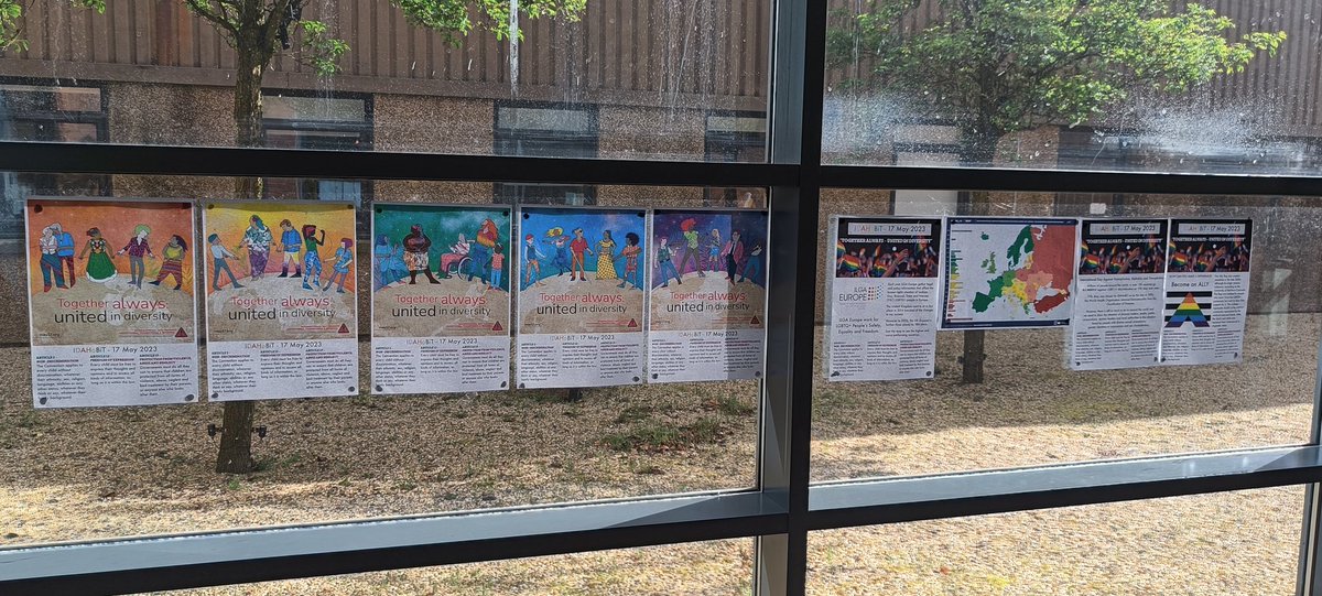 MCHSEqualities's tweet photo. We have a foyer display sharing the illustrations from @may17org and @ILGAEurope #RainbowMap.  Showing the UK's fall from 1st place in 2014 to 17th in 2023 determining the level of LGBTQ+ equality through the monitoring of Human Rights laws incl: equality and discrimination; https://t.co/myGuGhhx5F