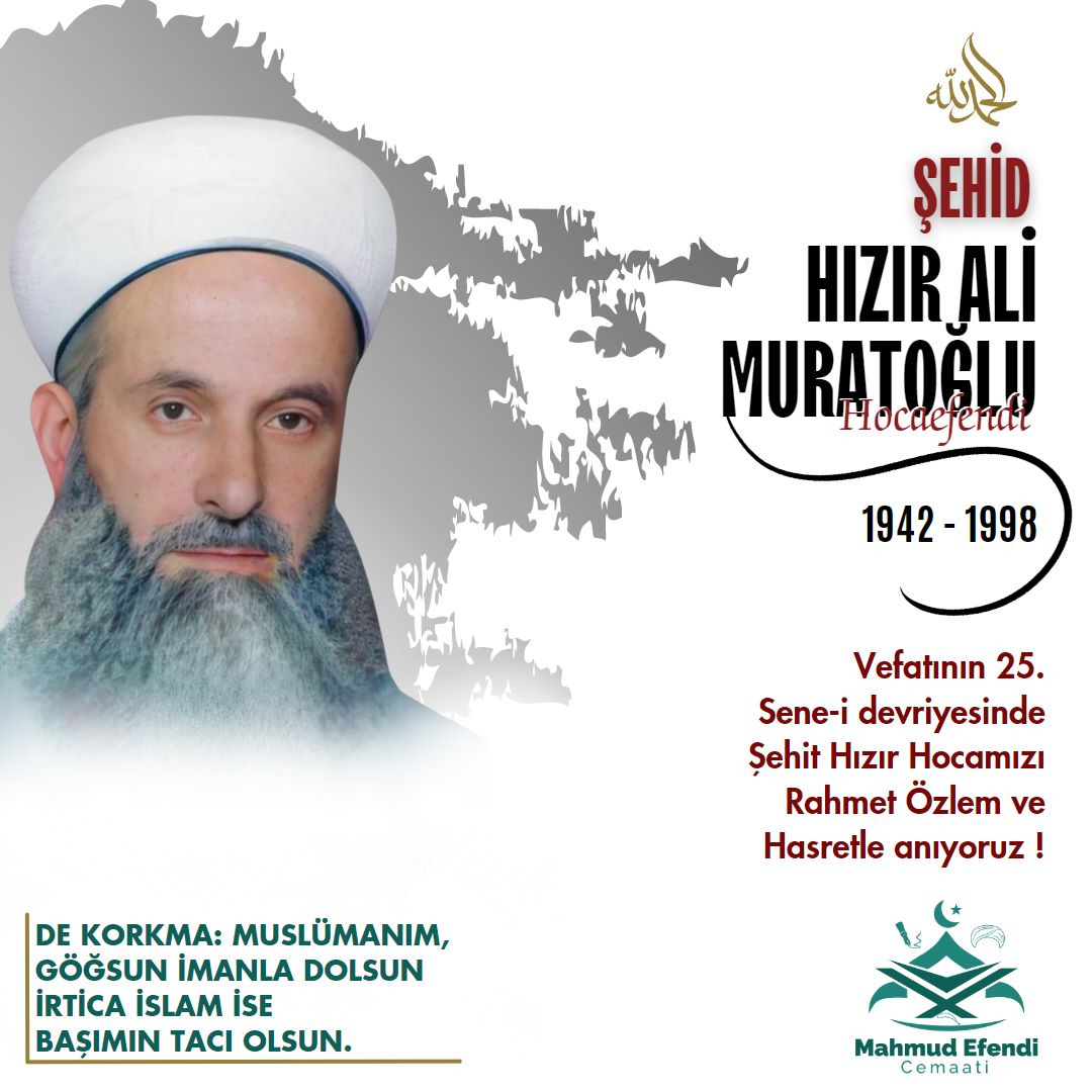DernegiGoz's tweet photo. Şehid Hızır Ali Muratoğlu Hocaefendimizi vefatının 25. sene-i devriyesinde rahmet, özlem ve hasretle anıyoruz..
.
Şehitlerimize Allah'tan #OyumuÇalmaYSK YAPARSA REİS YAPAR #SeyFer Mansur #AbSun #astor #YaliCapkini Ümit Özdağ #17Mayıs2000 Orhan BU RA DA YIZ #Cannes2023 #yağmur https://t.co/0Gp5XQSq2W