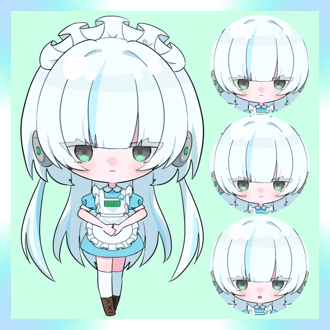 クラゲヘアのメイドさんを販売してます!よろしくお願いします #SKIMA #キャラ販売 