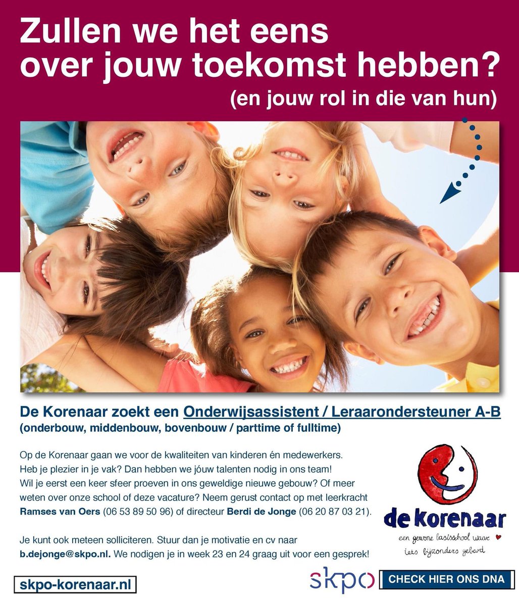 Onderwijsassistenten en leerkrachtondersteuners opgelet! #vacature op De korenaar! 
Link naar het filmpje ‘ons dna’ vimeo.com/814515915/ab82…
