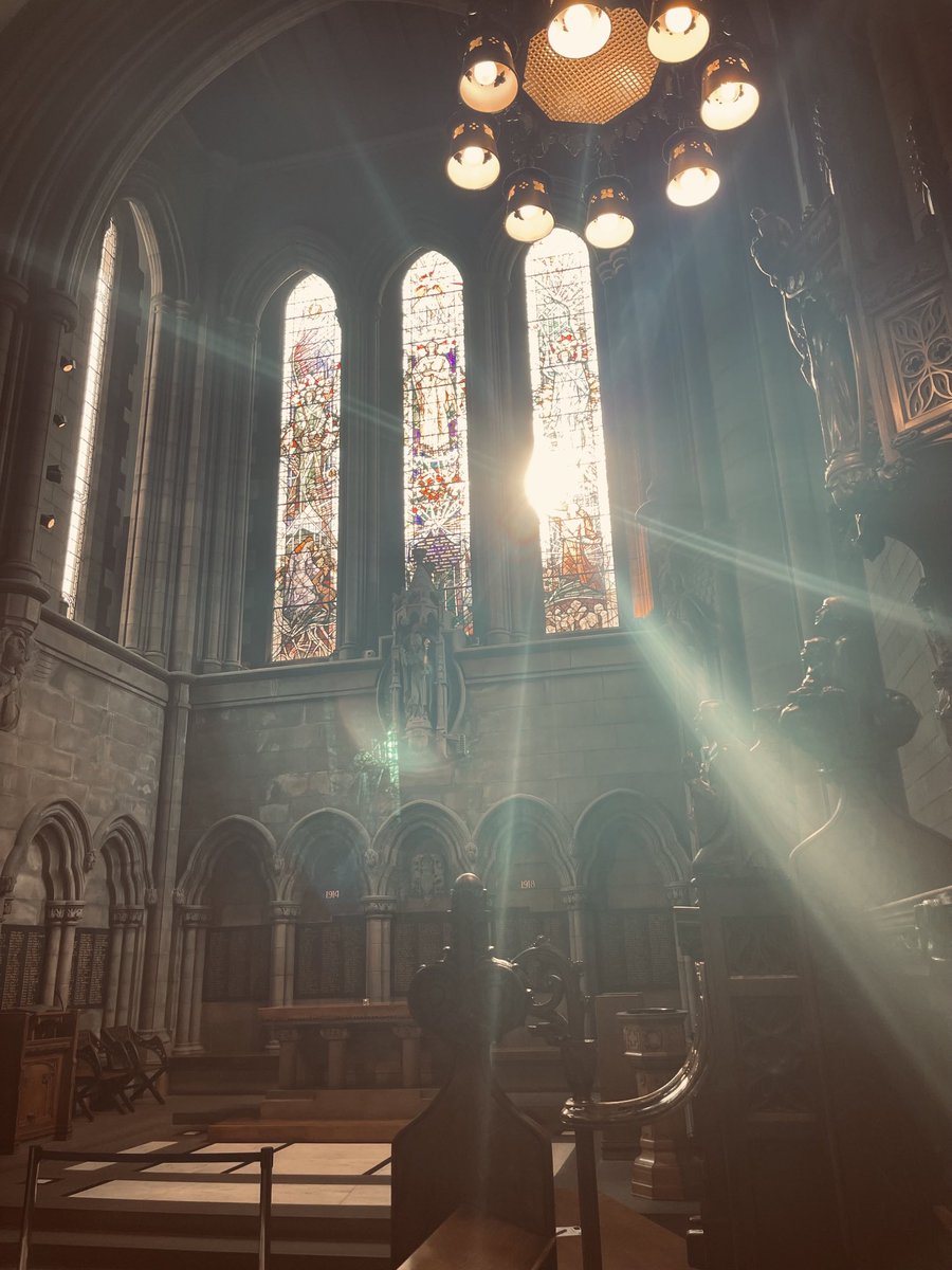 nee_massey's tweet photo. Sun coming through the University Chapel this morning. There is no verse in the Bible that says this exactly, but the way I feel it is..
“You are loved. It’s all going to be worth it. Just keep going toward the light.” https://t.co/bIAfA9nHyd