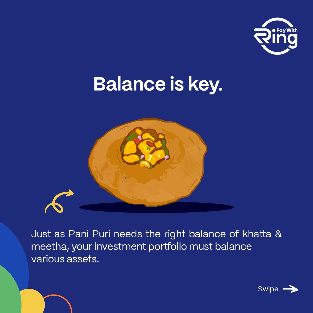 PaywithRing's tweet photo. Appetising investing lessons from your favorite street snack!
#paywithRING #panipuirilessons #streetfood #ringkaro #consumerapp #merchantapp https://t.co/9SvxutKT7Z