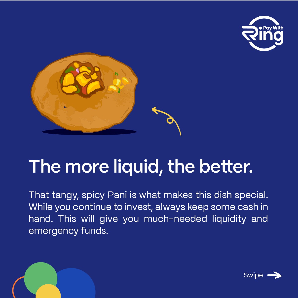 PaywithRing's tweet photo. Appetising investing lessons from your favorite street snack!
#paywithRING #panipuirilessons #streetfood #ringkaro #consumerapp #merchantapp https://t.co/9SvxutKT7Z