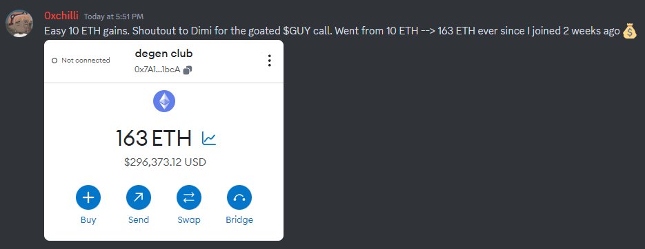 Love to see it when members in my private GC profit 10 ETH overnight. 

Who needs an invite?

interact and follow, planning to add some more people