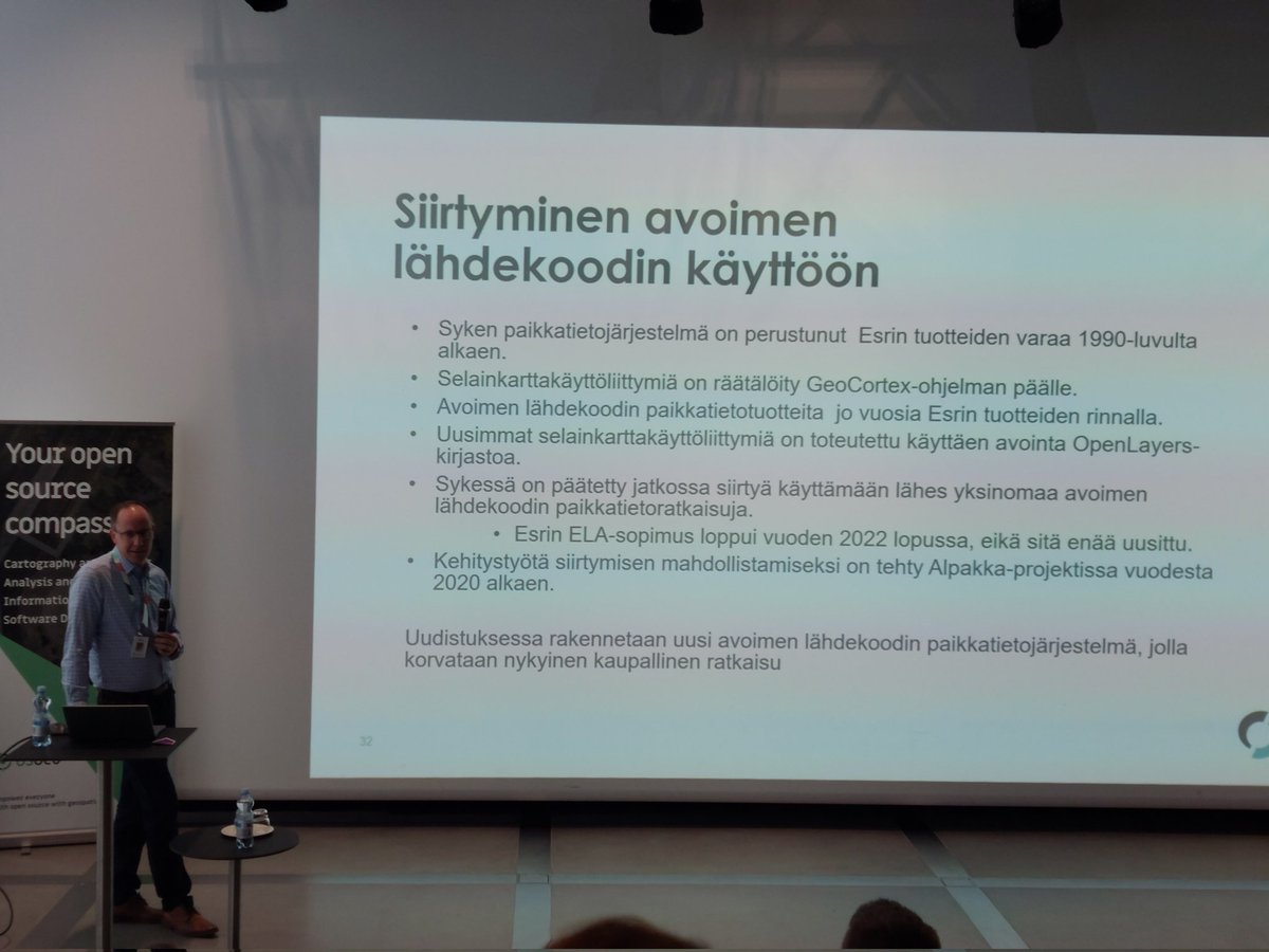 Sanna Jokela (@sannajokela1) on Twitter photo #FOSS4GSuomi <a href="/SYKEinfo/">Suomen ympäristökeskus</a> rakentamassa avoimen lähdekoodin paikkatietoinfraa kertoo Hynnisen Mikko. Tarve tullut niin kentältä kuin sisäisesti. Hyötyinä koodin tarkistettavuus, toimittajariippumattomuus, paikallisten toimijoiden kilpailutysedellytysten parantaminen,kustannussäästöt #FOSS4GSuomi <a href="/SYKEinfo/">Suomen ympäristökeskus</a> rakentamassa avoimen lähdekoodin paikkatietoinfraa kertoo Hynnisen Mikko. Tarve tullut niin kentältä kuin sisäisesti. Hyötyinä koodin tarkistettavuus, toimittajariippumattomuus, paikallisten toimijoiden kilpailutysedellytysten parantaminen,kustannussäästöt