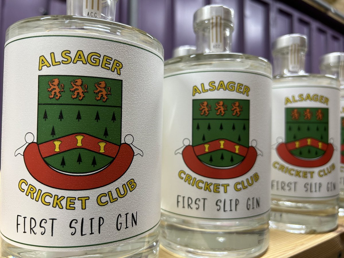 WinRivSpirits's tweet photo. Our very first cricket collaboration is with the wonderful @AlsagerCC 😇

London Dry Gin, perfect G&amp;T for watching a match. The branding is out of the ground for 6️⃣

Cheers…🥂🏏

#FIRSTSLIPGIN
#ALSAGERCRICKETCLUB
#CRICKET
#ALSAGER 
#WINRIVSPIRITS
#WINDINGRIVER
#WINRIVDISTILLERY https://t.co/RxCDyosBQ2