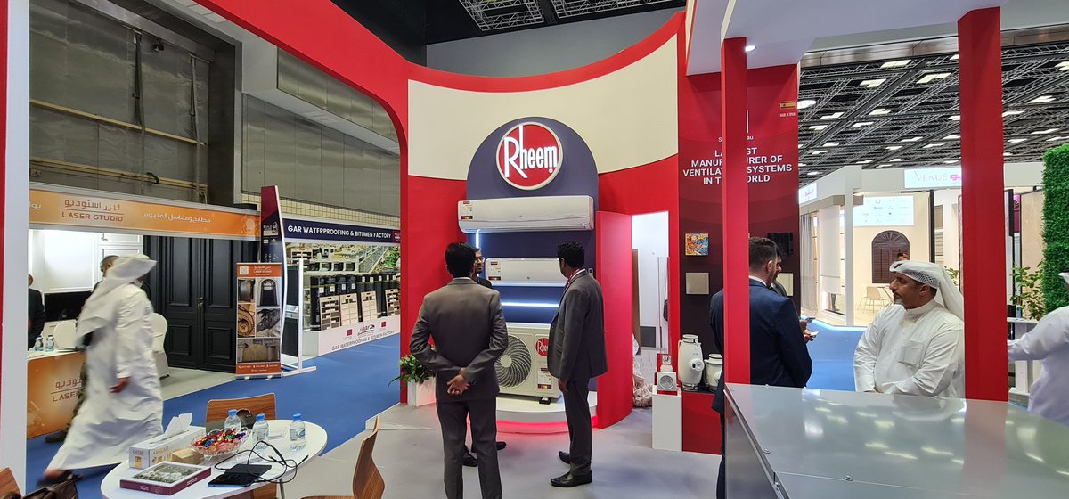 rheemmea's tweet photo. Rheem Middle East &amp; Leminar Qatar teams are participating in Build Your House Exhibition 2023 which is held in Qatar.

#Rheem #BuildYourHouseQatar #BYH2023 #Qatar https://t.co/DVQGve3wzC