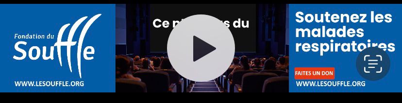 #Cenestpasducinema🌬🎥
Durant tout le Festival de #Cannes, la Fondation a la chance d'être présente sur un panneau d'affichage de la croisette avec ce spot réalisé spécialement pour l'occasion ! Une belle opportunité de rappeler que les malades respiratoires sont nombreux, que