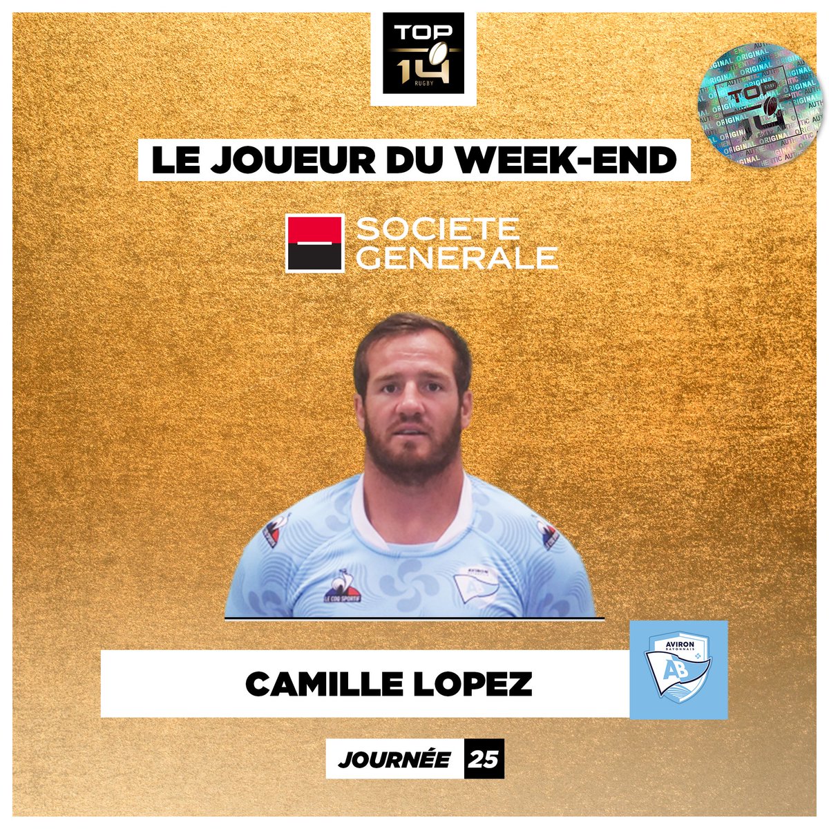 top14rugby's tweet photo. #TOP14 #JoueurDuWeekend
Tiens, tiens… Encore lui ! 🤨
Quelqu’un a compté le nombre de fois où @Lopezcamille64 a été élu Jouer du Weekend @Paramourdurugby ? 🙌 https://t.co/uROPvuG7DB
