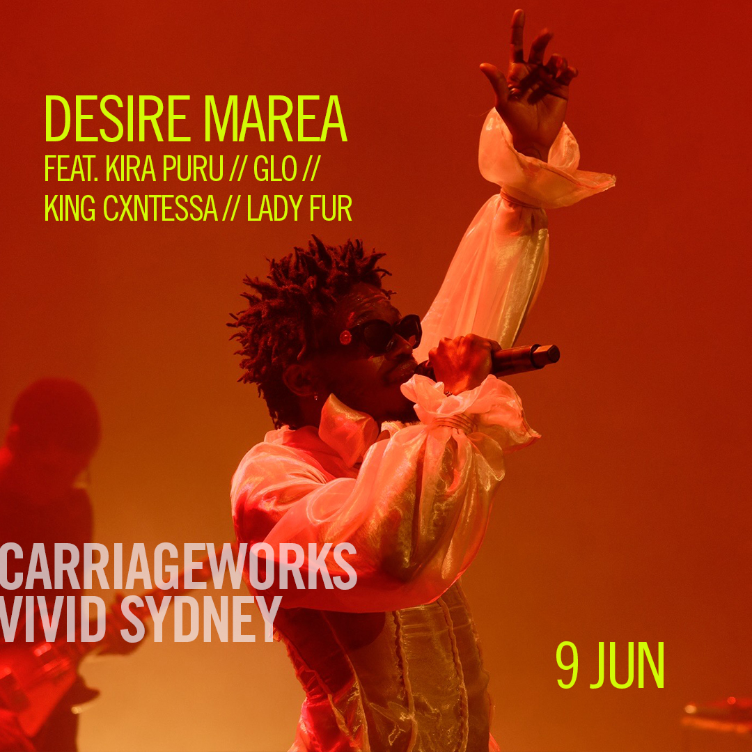 House of Mince have announced the legendary lineup of Australian supports for Desire Marea, Fri 9 Jun at Carriageworks as part of @VividSydney. Full lineup: @desiremarea @kirapuru GLO King Cxntessa Lady Fur Tickets are still available: bit.ly/CW-DMSA23