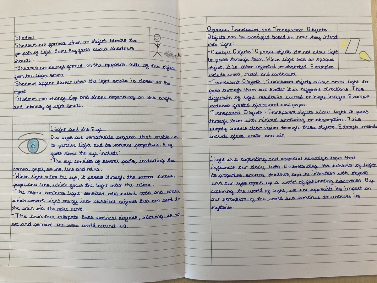 In science we created a double-page spread on our recent topic of Light. In order to successfully achieve our outcome, we referenced our learning journey and our knowledge organiser for sticky knowledge, technical vocabulary &amp; facts. <a href="/foxfield/">FoxfieldPrimary</a> <a href="/ScienceFoxfield/">science@foxfield</a> <a href="/IPAT_Edu/">The Inspire Partnership</a>