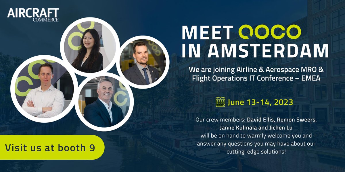 Connect with industry leaders and explore the latest aviation trends at the Airline &amp; Aerospace MRO &amp; Flight Operations IT Conference – EMEA in Amsterdam. Join QOCO Systems Ltd on June 13th and 14th, 2023.

Don't miss out! Book a demo now at qoco.aero/events/airline…