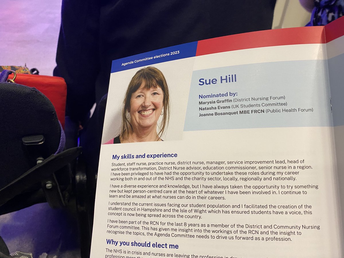 Vote for Sue Hill for agenda committee ⁦@theRCN⁩ #rcn23