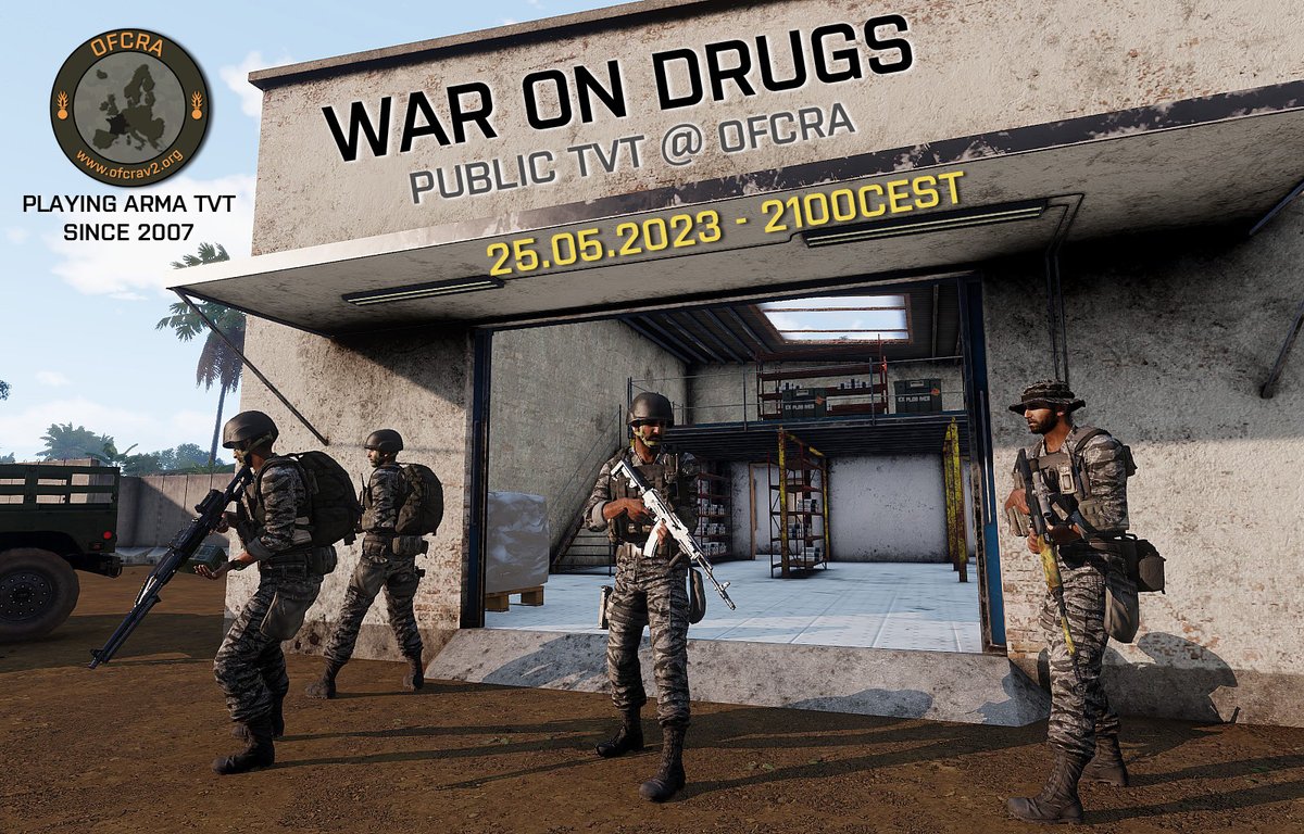 Drugs are bad, but you can still play as narcos or DEA on our next public #tvt #arma3 mission, on Thursday May 25. 
More informations: ofcrav2.org/forum/index.ph…
Discord &amp; registration: discord.gg/bWtGS7N
<a href="/ArmaPlatform/">Arma Platform</a>
